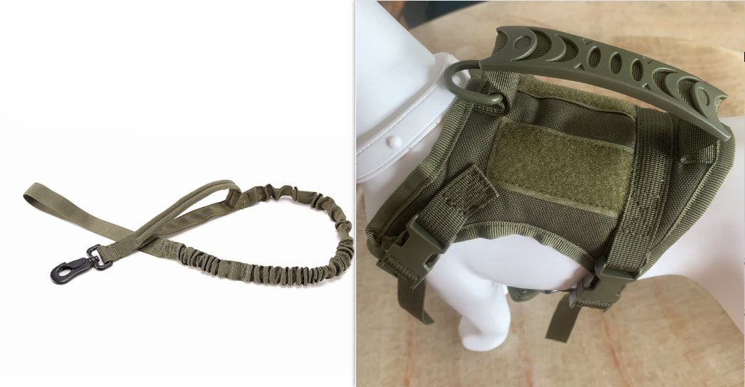Tactical Dog Harness – Adjustable Vest Style with Handle & Leash