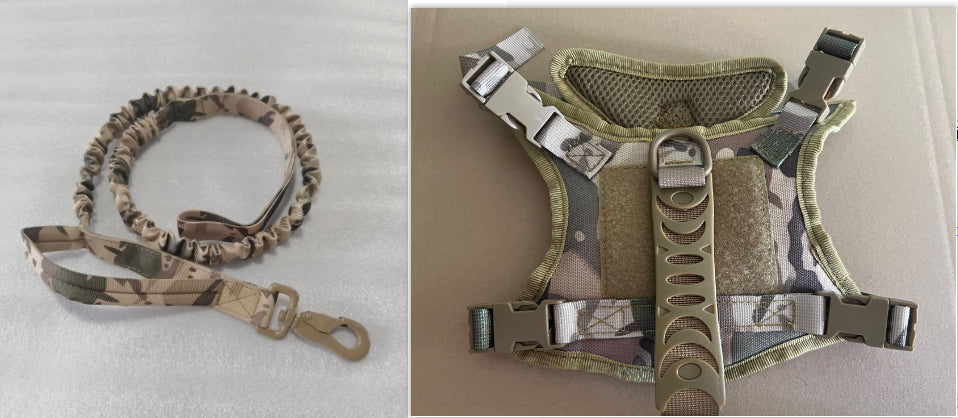 Tactical Dog Harness – Adjustable Vest Style with Handle & Leash