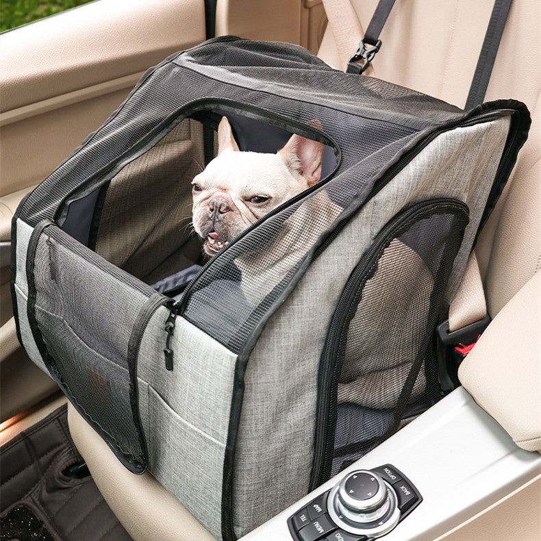 Portable Foldable Pet Car Cage – Waterproof Travel Carrier for Dogs & Cats